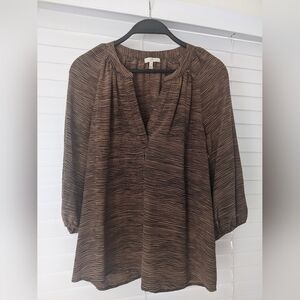 Joie 100% Silk Striped Animal Print Blouse Size XS